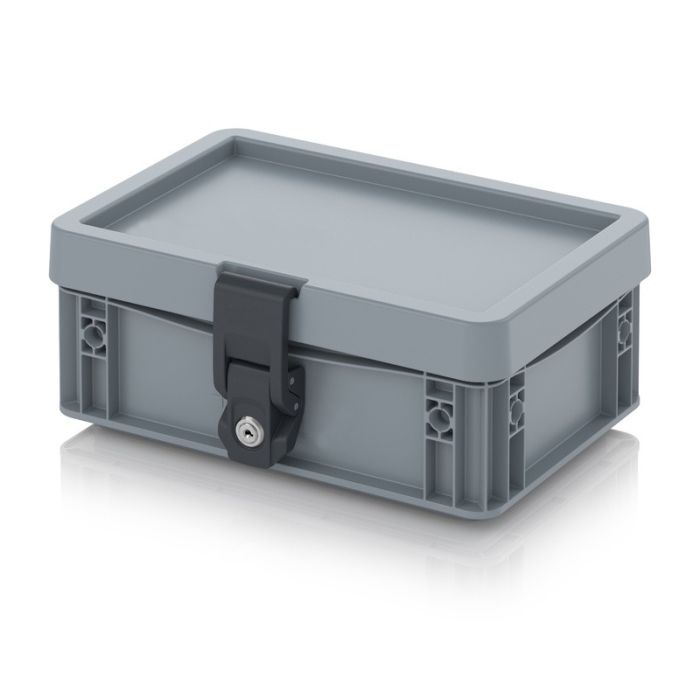 Afsluitbare bak 30x20x13cm, sleutelslot, stapelbaar met omlopende rubber afdichtingsring, PP, NORAH Plastics Afsluitbare bak 30x20x13cm, sleutelslot, stapelbaar met omlopende rubber afdichtingsring, PP, NORAH Plastics
