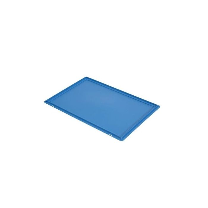 Vlakke deksel voor stapelbak 40x30cm, blauw, PP, NORAH Plastics