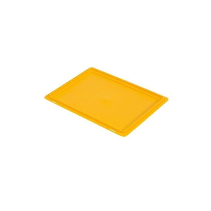 Vlakke deksel voor stapelbak 40x30cm, geel, NORAH Plastics Vlakke deksel voor stapelbak 40x30cm, geel, NORAH Plastics