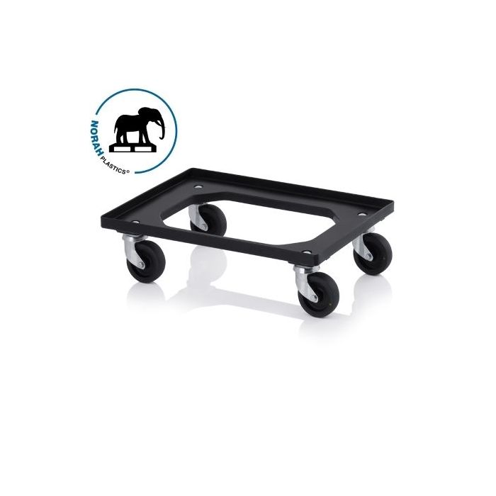 ESD dollie met 4 zwenkwielen en rubberen wielen, NORAH Plastics ESD dollie met 4 zwenkwielen en rubberen wielen, NORAH Plastics