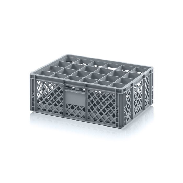 Glazenkrat 60x40x15cm, incl. 15 vaks topverdeler, NORAH Plastics