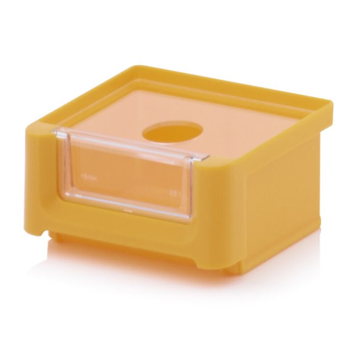 Magazijnbak 8,5x10,2x5cm, inhoud 0,21 liter met insteekvenster en deksel, NORAH Plastics