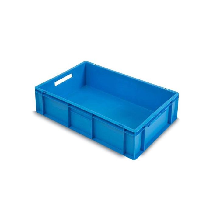 Blauwe Stapelbak 60x40x17cm, Gesloten, inhoud 30 liter, PP, NORAH Plastics