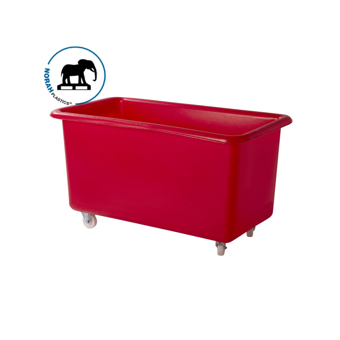 Grote verrijdbare bakken op wielen, 141x78x79cm, inhoud 450 liter, Rood, NORAH Plastics