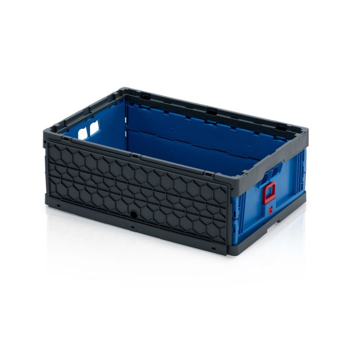 Vouwbak met klapdeksels 60x40x22cm, inhoud 42 liter, Blauw, NORAH Plastics Vouwbak met klapdeksels 60x40x22cm, inhoud 42 liter, Blauw, NORAH Plastics