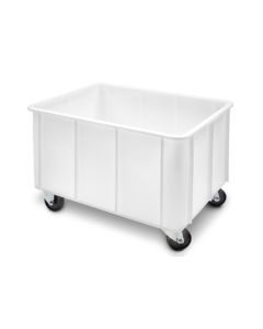 Verrijdbare stapelbak 80x60x55cm, inhoud 155 liter, HDPE, Wit, NORAH Plastics