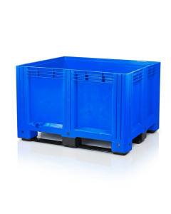 Palletbox blauw, 120x100x790mm, inhoud 610 liter, 3-sleeplatten, NORAH Plastics