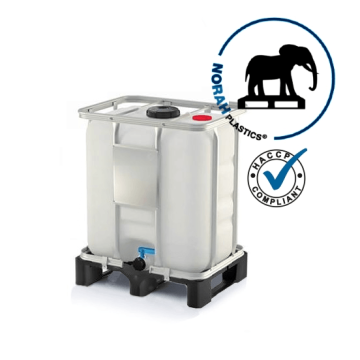 Mini IBC container, 80x60x100cm, inhoud 300 liter