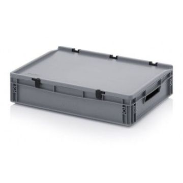 Stapelbak met klapdeksel 60x40x13,5 cm, inhoud 24 liter, NORAH Plastics