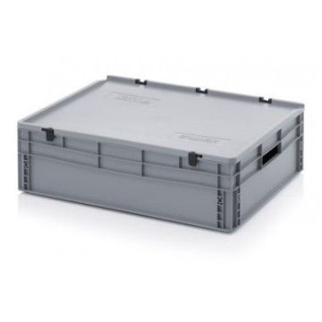 Stapelkist met klapdeksel, 80x60x23,5cm, Inhoud 87 liter, NORAH Plastics