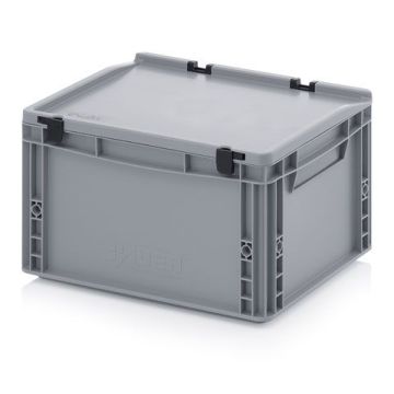 Stapelbak met klapdeksel 40x30x23,5cm, inhoud 20 liter, NORAH Plastics