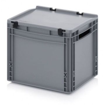 Stapelbak met klapdeksel 40x30x33,5cm, inhoud 30 liter, NORAH Plastics