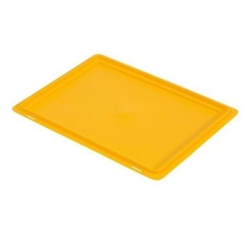 Vlakke deksel voor stapelbak 40x30cm, geel, NORAH Plastics