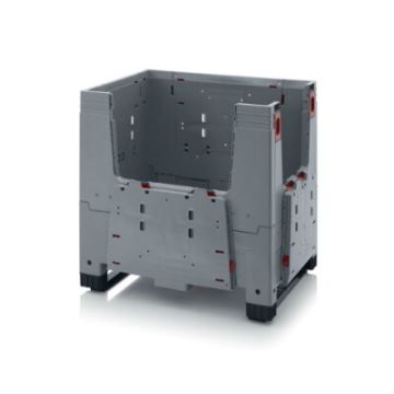 Vouwbare palletbox 80x60x79cm, 2 sleeplatten, inhoud 250 liter, NORAH Plastics