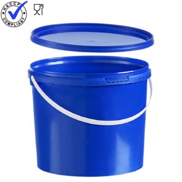 Emmer met deksel, blauw inhoud 5,5 liter