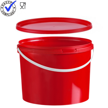 Emmer met deksel, rood, inhoud 10,5 liter