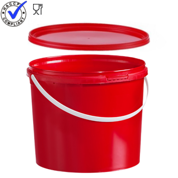 Emmer met deksel, rood, inhoud 5,5 liter
