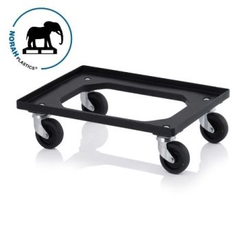 ESD dollie met 4 zwenkwielen en rubberen wielen, NORAH Plastics