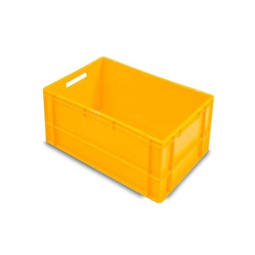 Stapelbox geel, 60x40x22cm, inhoud 66 liter, NORAH Plastics