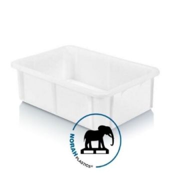 Grondstofbak, 60x40x16,5cm, Wit, HDPE, NORAH Plastics