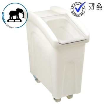 Ingrediëntenwagen met klapdeksel, 60x28x73cm, inhoud 65 liter, NORAH Plastics