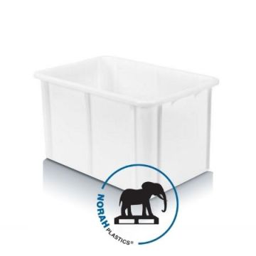 Grondstof-, en productie stapelbak, Wit, 60x40x32cm, HDPE, NORAH Plastics