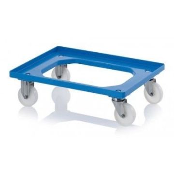 Dollie met 2 zwenk-, 2 bokgaffels van roestvrijstaal en nylon wielen