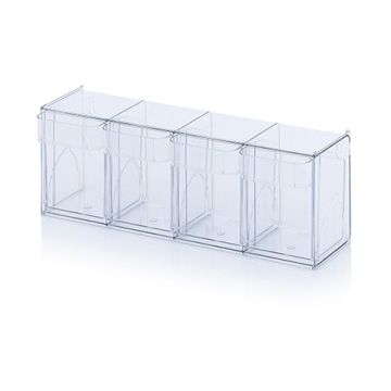 Kiepbakken, 1 module met 4 stuks geïntegreerde kantelbakken | NORAH Plastics