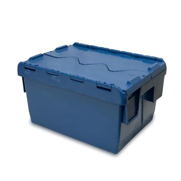 Kunststof bak met deksel, 40x30x36,5cm, Blauw NORAH Plastics
