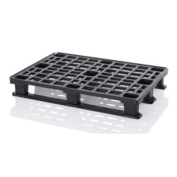 Euro ESD Pallet 120x80x15 cm, op 3 sleeplatten, Zwart, NORAH Plastics