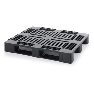 Kunststof Pallet met stalen wapening 120x100x16cm, 3 sleeplatten, NORAH Plastics