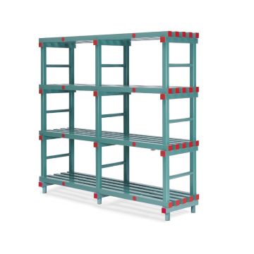Kunststof rek 180 x 40 x 182 cm met 4 schappen, NORAH Plastics