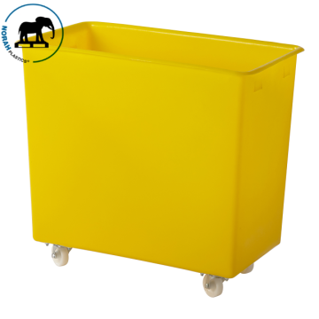Wasserijwagen, Waskarren, Wasgoedwagen, 82x46x75cm, inhoud 227 liter, Geel, NORAH Plastics
