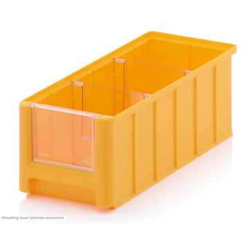 Magazijnbak 22,5 x 15 x 12,5 cm, inhoud 3,17 liter met 3 dwarsverdeelschotten en insteekzichvenster