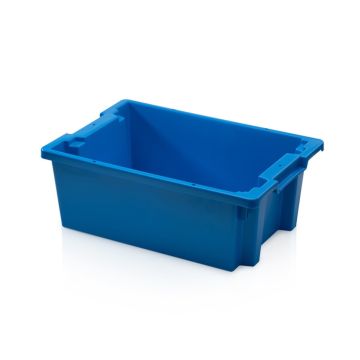 Nestbare stapelbak 60x40x20cm, inhoud 32 liter, Blauw, NORAH Plastics