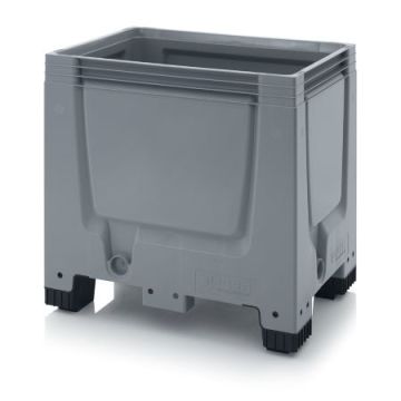 Palletbox Mini , Halve Palletbox 80x60cm, Grijs, NORAH Plastics