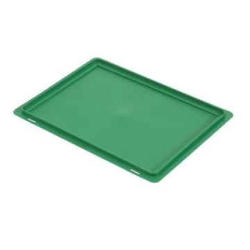 Vlakke deksel voor stapelbak 40x30cm, groen , NORAH Plastics