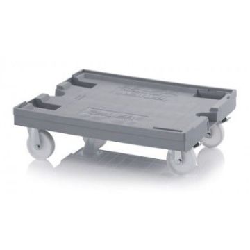 Transport onderstel, 2 zwenk-, 2 bokgaffels met rem, nylon wielen, NORAH Plastics