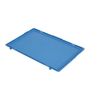 Blauwe scharnierdeksel voor stapelbakken 60 x 40 cm