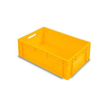 Stapelkist, 60x40x22cm, inhoud 45 liter, Geel, PP, NORAH Plastics