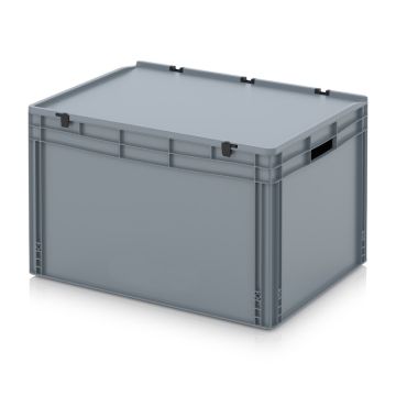 Stapelbox met deksel, 80x60x53cm, Inhoud 228 liter, NORAH Plastics
