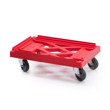Dollie met rooster – Euronorm CBL Transportroller, Rood, NORAH Plastics