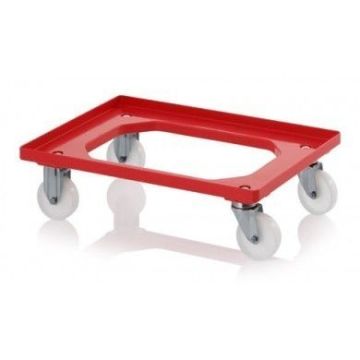 Dollie met 2 zwenk-, 2 bokgaffels van roestvrijstaal en nylon wielen