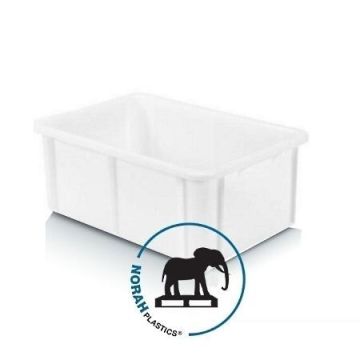 Grondstofbak, 60x40x22cm, Wit, HDPE, NORAH Plastics