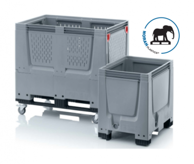 Kunststof palletboxen conform ISO- en logistiek euro afmetingen.